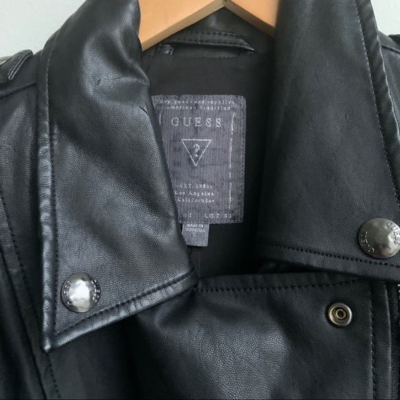 GUESS SLEEVLESS FAUX LEATHER JACKET - Picture 6 of 10